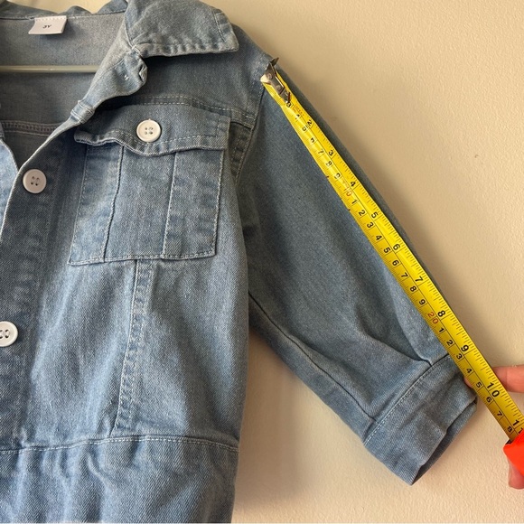 🌼 5/$25 Kids Light Wash Denim Jean Jacket Toddler Size 3Y (3T) Unisex Outerwear - Picture 5 of 8